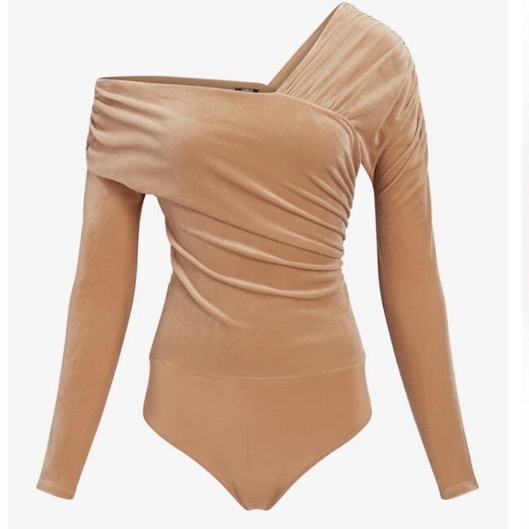 NWT Express Body Contour Velvet Off the Shoulder Bodysuit - size Medium - Picture 3 of 10
